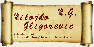 Milojko Gligorević vizit kartica